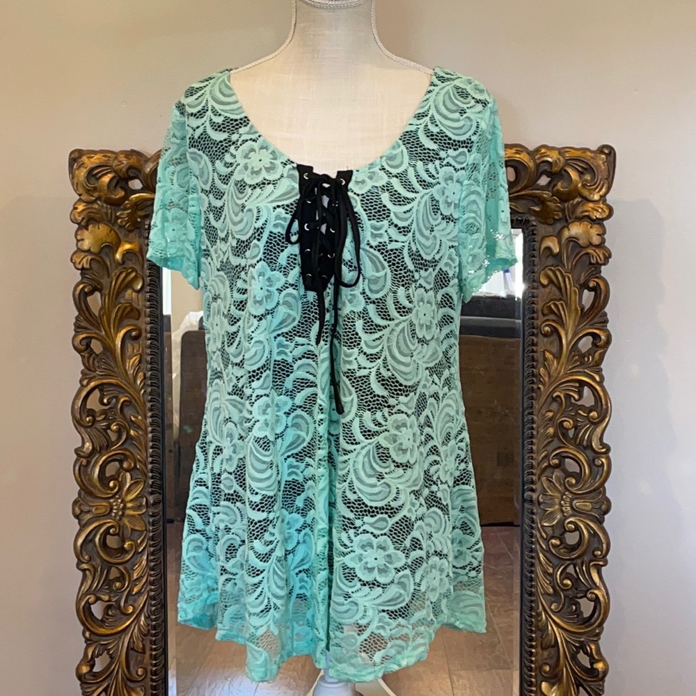 RoseGal Green Top Ladies Size 1X